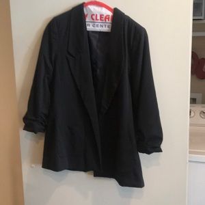Black blazer with ruffle sleeves